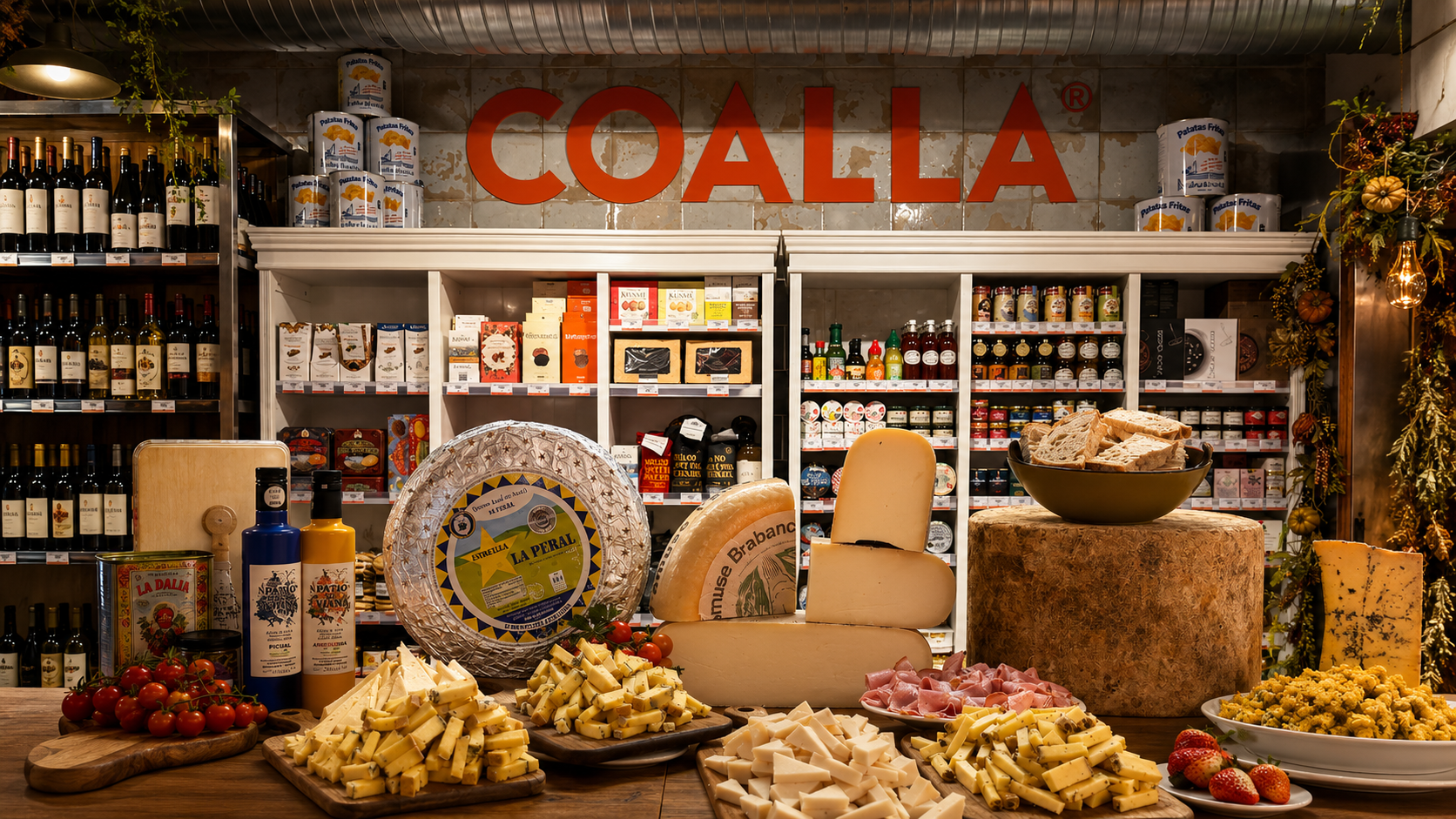 Expositor gourmet de Coalla en Mercado SantaAna